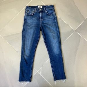 AGOLDE Sophie Mid Rise Skinny Crop Ankle Raw Hem Jeans